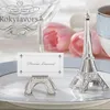 Party Decoration 50PCS Romantic Paris Themed Eiffel Tower Silver-Finish Place Card Holder Wedding Table Decorations