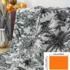 1PCブラックココナッツツリースタイルのファブリック、植物タイガージャック服スカートスカートホームテーブルクロスカーテン生地の装飾に適しています