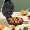 Moldes de cozimento Mini Donut Maker 2 lados Aquecimento Café da Manhã Torrador Bolo Donut Machine 7 Donuts Uncoated Escolha Saudável