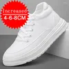 Casual Shoes Men Boots Genuine Leather Elevator Invisible Height Increase 4/6/8CM Walking Work 37-44