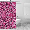 Douchegordijnen met roze ruitenpatroon, 72x72 inch met haken, doe-het-zelf privacybescherming