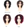 Perruques 6 pouces Wig Dreadlock bouclé pour femmes 4 couleurs ombre courte afro synthétique perruque curl pervers afro-américaine noire naturel perruque