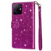 Phone Cases For Redmi Note 13 12 13C 12C Xiaomi 13 POCO C65 C55 11A Pro Plus 4G 5G Wallet Leather Glitter Case Luxury Crystal Bling