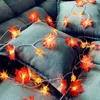 LED Strings String Lights Maple Leaf Garland Street Bulb Light For Garden Holiday Christmas Decoration Wedding YQ240401