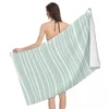 Serviette une conception linéaire serviettes de plage piscine grand sable sans sable microfibre sans baignoire légère nage