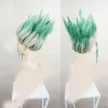 Парики HAIRJOY аниме Dr.Stone Ishigami Senkuu, парик для косплея, короткие зеленые смешанные синтетические волосы, реквизит
