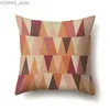 Pillow Case Geometrische Kissenabdeckung Creative Stripes Case Wurst S für Wohnzimmersofa Rückenlehne Abdeckung 45 x 45 Y240407