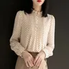 Блузка женская, свободная, элегантная, женская, модная, в стиле Харадзюку, универсальная, простая, в Корейском стиле, винтажная, шикарная, в стиле ретро, мягкая 240329