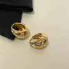Hoop kolczyki moda złota platowana woda kryształ kryształowa gwiazda dla kobiet dziewczęta biżuteria ślubna prezent E2410