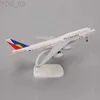 Flugzeugmodell, 20 cm, legiertes Metall, PHILIPPINES Airlines Boeing 747 B747 Airways, Druckguss-Flugzeugmodell, Flugzeugmodell, Flugzeug mit Rädern, Fahrwerken, YQ240401