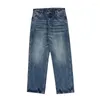 Jeans masculin deuxième commande 13oz Blue Selvedge Denim Lavage de pantalon vintage en ajustement détendu