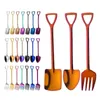 Rostfritt stål spade skedar kreativa kaffe sked glass dessert skopa gaffel vattenmelon spade-sked bordsartiklar t9i002601