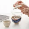 Чайные наборы Fubaiyi Quick Cup Grasswood Gresswood Grey Travel Tea Tea Set One Pot. Две чашки на открытом воздухе