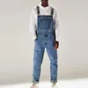 Jeans pour hommes Hommes Bib Denim Pantalons Mode Tendance Street Style Barboteuses Printemps Bandoulière réglable Casual Combinaisons droites