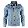 DIY Custom Denim Jacke Männer Casual Revers Einreiher Jeans Herbst Herren Jacken Mantel 240321