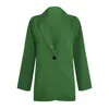 Womens Blazer Top Elegant Solid Long Semeves Jacket Suit Affär Fashion Spring Tracksuit Office Lady Blue Coat Tops 240318