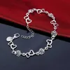 Chain New Street Wild Beautiful Romantic Heart Flower 925 Sterling Silver Armband Womens Fashion Utsökta smycken Wedding Party Gift Q240401