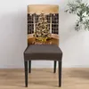 Chair Covers Christmas Tree Lights Theme Cover Set Kitchen Dining Stretch Spandex Seat Slipcover For Banquet Wedding Party