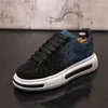 Casual Shoes Luxury Fashion Men's Black Blue Rhinestone Platform Causal Flats Moccasins Male Rock Hip-Hop Walking Sneakers 38-44