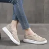 Chaussures décontractées sans lacet mocassins femmes maille respirant plat chaussures femme chaussure urbaine printemps avec concepteur de haute qualité 39