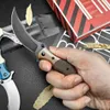 Nuovo C7465 Coltello pieghevole Flipper di alta qualità 8Cr13Mov Raso / Pietra nera Lama in resina / Manico in Micarta Campeggio esterno Escursionismo Pesca Coltelli per cartelle EDC