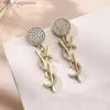 Pendientes de diseñador Pendientes de mujer de moda Pendientes Stud Marca 18K Chapado en oro Geometría Letras Pendiente de cristal Joyería para fiesta de boda Estilo clásico