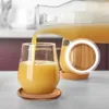 Placemats Houten Onderzetters Ronde Koffie Theepot Gebak Anti-Brandwonden Acaciahout Beker Stapelbaar Moderne Drank