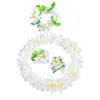 Flores decorativas 4 Pcs Havaí Colares Guirlanda Havaiana Flor Artificial Grinalda Floral Headpiece