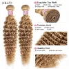 Wigs #27 Honey Blonde Bundles Deep Wave Hair Bundles Brazilian Hair Weave Human Hair Bundles Deep Wave Hair Bundles 3/4 Bundles