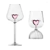 Vinglas 3D Lover Heart Cocktail Glass Design Champagne Goblet Creative Drinking Cup Red Set för bröllop nattklubbar