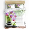 Beddengoed sets 3 stks set bloemensteen roze orchidee reflectie home textiel dekbedoverkap kussensloop kussensjongen jongen kind tienermeisjes covers