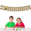 زخرفة الحفلات Hello Spring Letters Banting Banner Decorative Frlap Supplies للاحتفال بالمهرجان