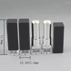 Lagringsflaskor högkvalitativ svart DIY-läppstift 4G tomt flask fyrkantig rör transparent bas innerdiameter 12.1mm