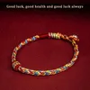 Chaîne 1 morceau de bracelet tissé à la main avec des fils colorés bracelet de corde de bon augure et charmant bracelet pour femme et homme noeud corde rouge bracelet pour femme cadeau Q240401