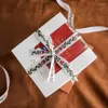 Present Wrap 1.5 cm x 10yard julblommor tejp ensidig för lådförpackningsband diy kakedessert