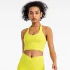 Bras ABS LOLI Halter Strap Sport Bra For Women Sexy Backless Low Support Wireless Yoga Bra With Removable Pads Cropped Workout Tops