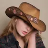 Sombrero de paja hecho a mano con bordado tridimensional, gorra de vaquero occidental para hombres, mujeres al aire libre, lujo ligero, europeo y americano 240326