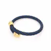 Chain JSBAO Mens/Womens Fashion Jewelry Gold Black Blue Colored Stainless Steel Wire Twisted Wild Cable Cuff Bracelet Womens Gift Bracelet Q240401