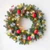 Decorative Flowers Christmas Wreath LED Porch Decor And Gift For Fireplace Bookshelf Backyard