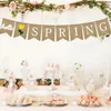 زخرفة الحفلات Hello Spring Letters Banting Banner Decorative Frlap Supplies للاحتفال بالمهرجان