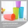 Wine Glasses 8pcs Reusable Plastic Cups Colorful Water Without Lid For Kids Toddlers