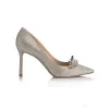 Pompalar Düğün Ayakkabıları Kadın Gelin Ayakkabı Gece Elbise Rhinestone Saten Beyaz Kristal Stiletto Topuklar Yıllık Yemek Ayakkabı Yeni