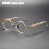 Montature per occhiali da sole Occhiali da vista in acetato Occhiali da vista rotondi piccoli Montatura per occhiali ultra leggeri Miopia Occhiali di design fatti a mano giapponesi