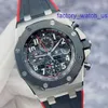 Emocionante AP Relógio de Pulso Royal Oak Offshore Série 26470SO Círculo Cerâmico Agulha Vermelha Vampiro Relógio Mecânico Automático Masculino 42mm