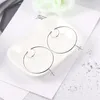 Boucles d'oreilles créoles minimalistes géométriques Hyperbole pour femmes, rondes, couleur cuivre argent, Design Kpop, bijoux de fête à la mode DZE016