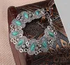 Orecchini pendenti in argento tibetano con piedi in pietra di pino boemo, catena da donna, braccialetto con ciondoli vintage, gioielli da festa