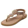 Chic Summer Sandal Women Sandals Bohemian Roman Flat Bottom Beach Shoes Sandles Heels Flip Flop 240228