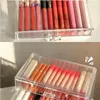 Lagringslådor Rensa makeuparrangör Transparent med 3 lådor som flyttas av toppläppstifthållare förbättrar din fåfänga badrumsbyrå
