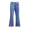 Jeans da donna 5XL 6XL 7XL Pantaloni svasati da cowboy con perline moda primavera estate Pantaloni denim vintage casual a vita alta femminile