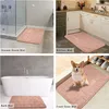 Bath Mats Inyahome Comfortable Non-Slip Bathroom Rugs Pink Memory Foam Cozy Velvet Rug Carpet Esteira Ultra Absorvente